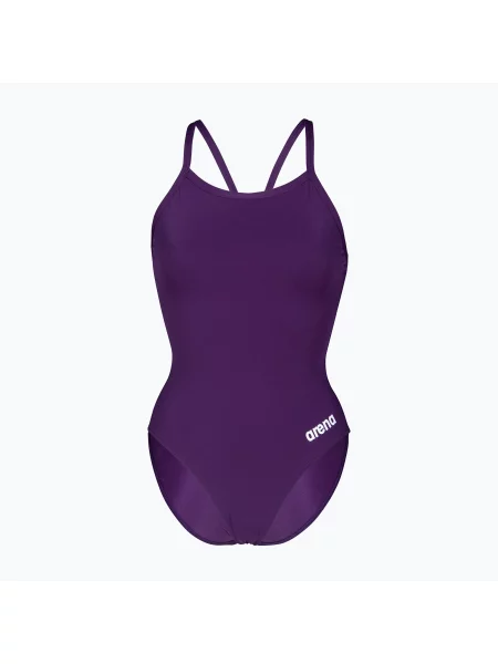 Costum de baie întreg pentru femei Arena Team Light Drop Solid plum/white alb