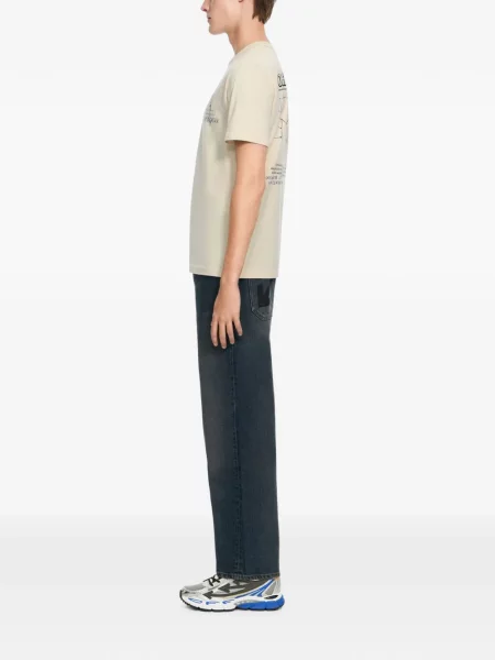 Tricou Off-white cu buline alb