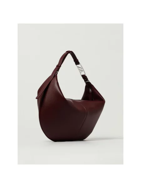 Torebka hobo Armani Exchange skórzana czerwona