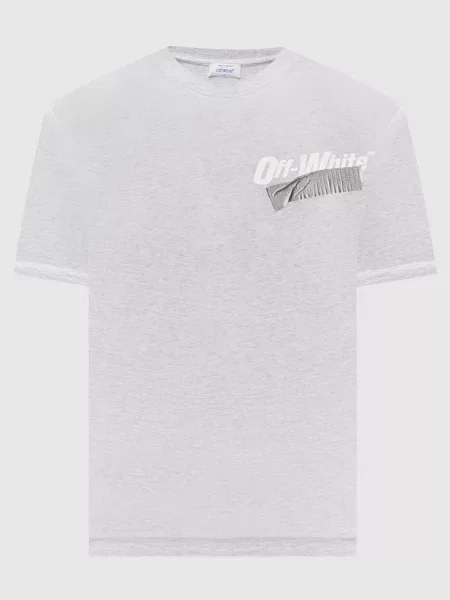 Меланжевая футболка Off-white серая