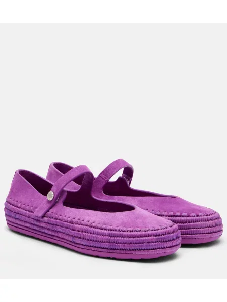 Balerini Loewe din piele de căprioară violet