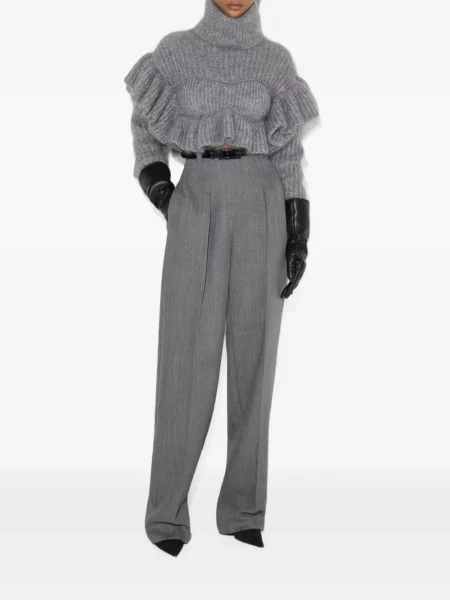Cu centură pantaloni Elisabetta Franchi gri