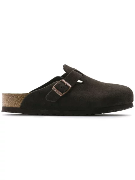 Klapki mules Birkenstock zamszowe zielone