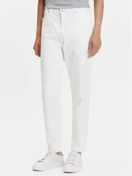 Calvin Klein Jeans Blugi Mom Fit alb