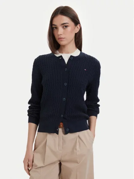 Tommy Hilfiger Pletena jopica Mornarsko modra