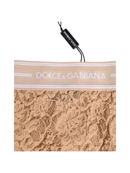 Majtki Dolce And Gabbana z wysoką talią beżowe