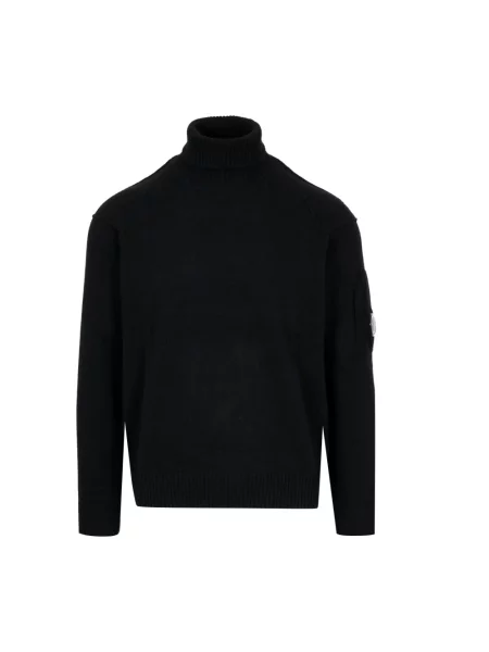 Sweter z golfem C.p. Company wełniany czarny