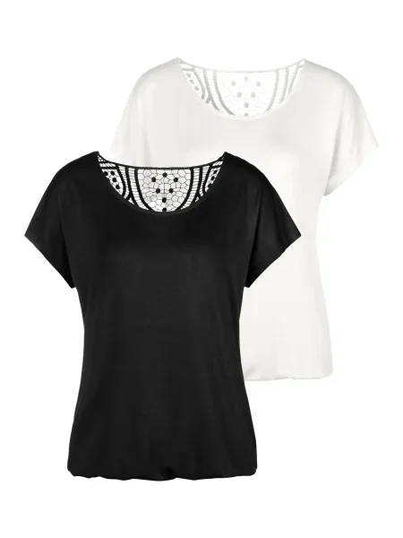 VIVANCE by LASCANA Tricou negru alb