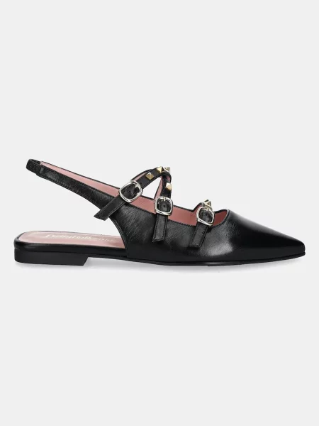 Кожаные балетки Pretty Ballerinas с открытой пяткой черные