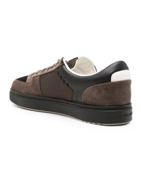 Sneakersy Emporio Armani skórzane brązowe