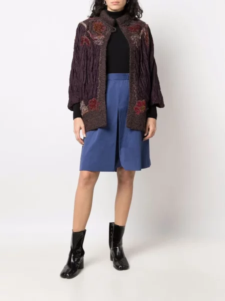 Květinová retro bunda A.n.g.e.l.o. Vintage Cult s volány červená