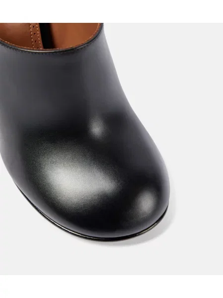 Papuci tip mules Alaïa din piele negru