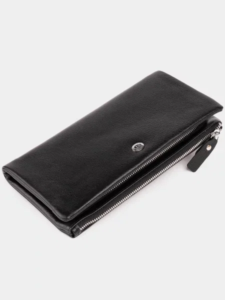 ST Leather Accessories Гаманець Шкіра чорний