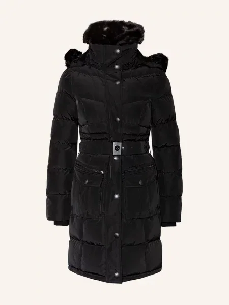 Wellensteyn Płaszcz Opium Z Obszyciem Ze Sztucznego Futra schwarz czarne