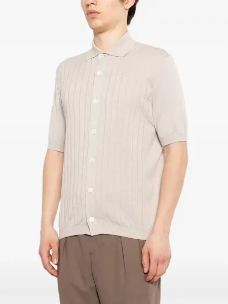 Tricou polo Brunello Cucinelli cu nervuri