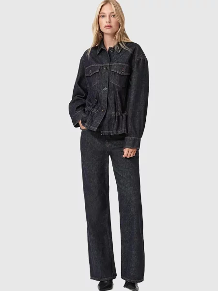 AllSaints jeans EMBER medium waist negru