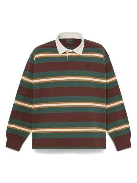 TIMBERLAND Tricou maro închis / verde pin / portocaliu mandarină alb