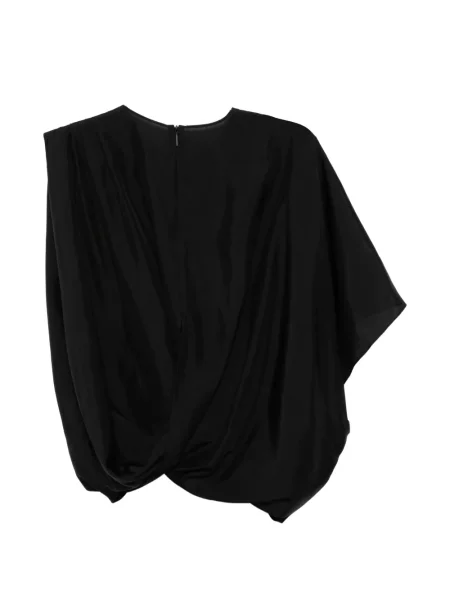 Top Less asimetric negru