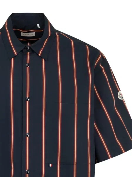 Scurt cămașă Moncler cu dungi albastru