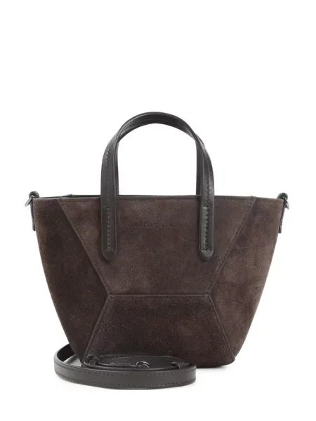 Geantă shopper Brunello Cucinelli din piele de căprioară maro