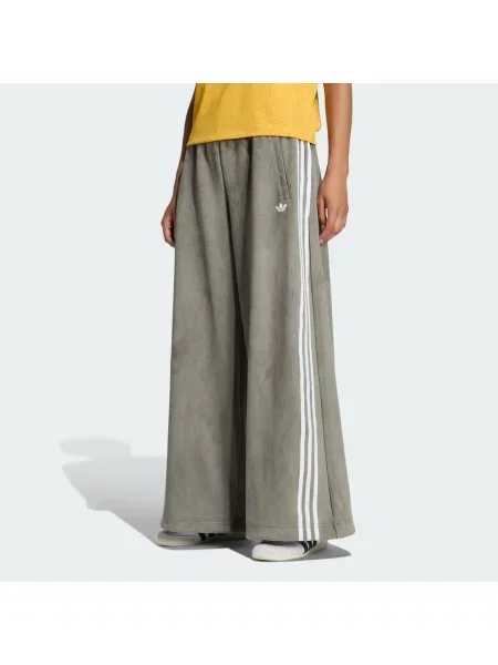 Semišové běžecké kalhoty Adidas olivový
