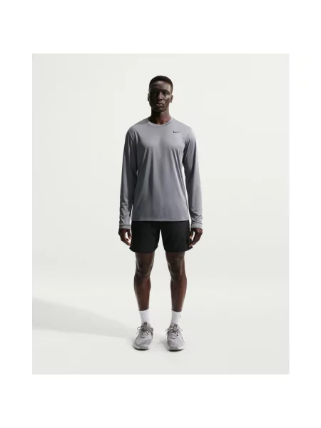 Koszulka z długim rękawem Nike Sport Dri-FIT jasny S szary