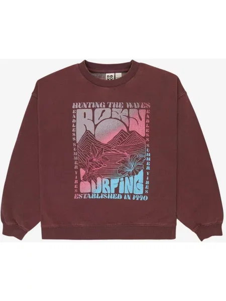 Bluza Roxy Lineup Brushed Marrón Rojizo Chłopięce 8 czerwona