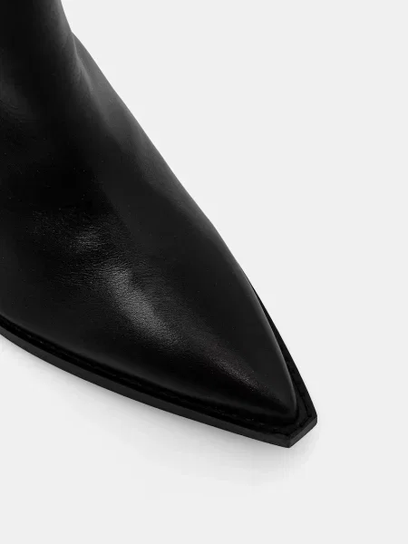 Кожаные сапоги Allsaints черные