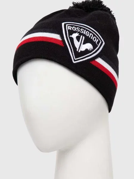 Rossignol Rooster Pompon black pánska zimná čiapka čierna
