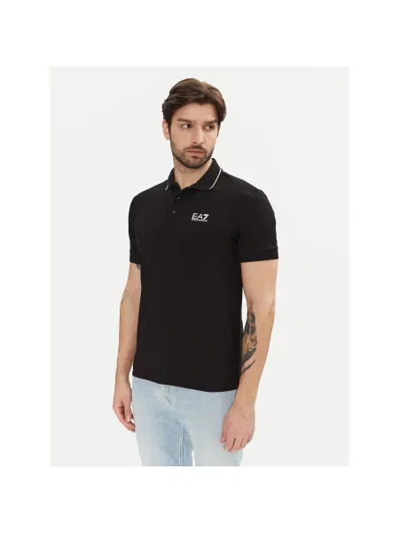 Emporio Armani Поло PJVUZ Slim Fit чорний
