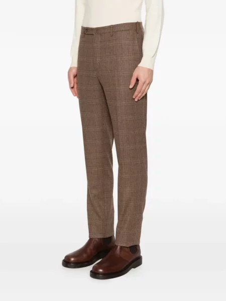 Pantaloni Incotex în carouri maro