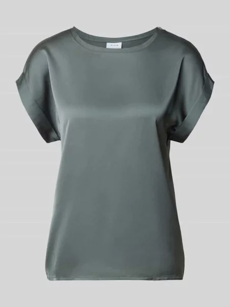 T-shirt z satyny z okrągłym dekoltem model ELLETTE' Vila