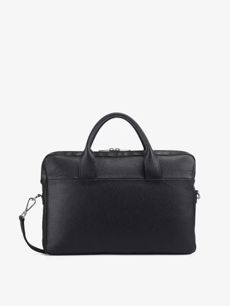 Кожаная сумка для ноутбука Inbag черная
