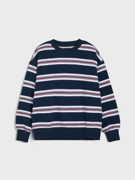 Sinsay Pruhovaná mikina crewneck vícebarevná