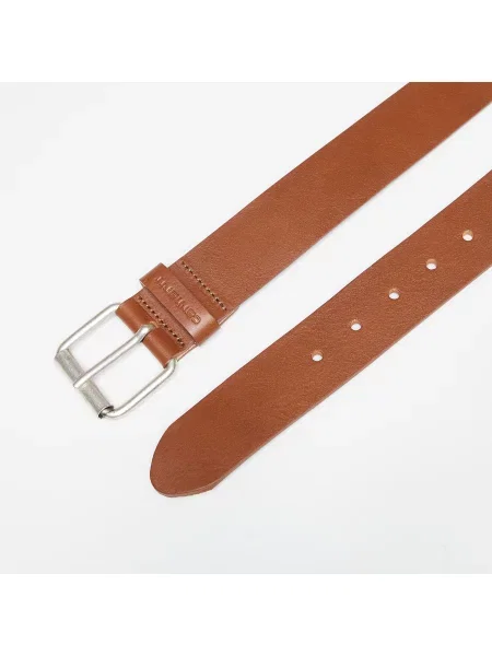 Carhartt WIP curea de piele Script Belt maro