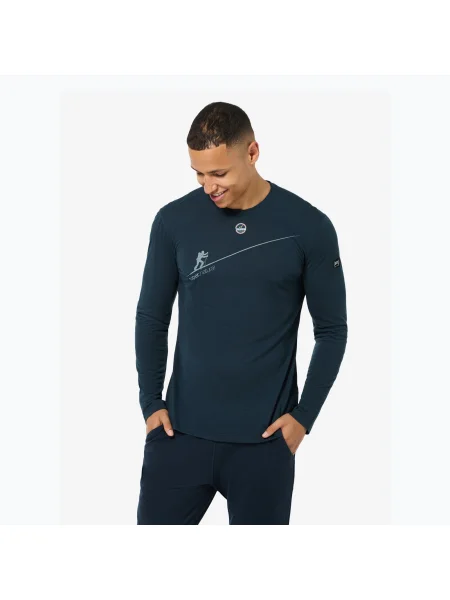 Tricou cu mânecă lungă pentru bărbați super.natural HZSG Haute Route blueberry/various