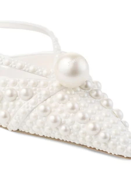 Мюли Jimmy Choo с перли бяло