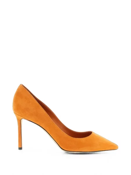 Pantofi cu toc Jimmy Choo din piele de căprioară portocaliu