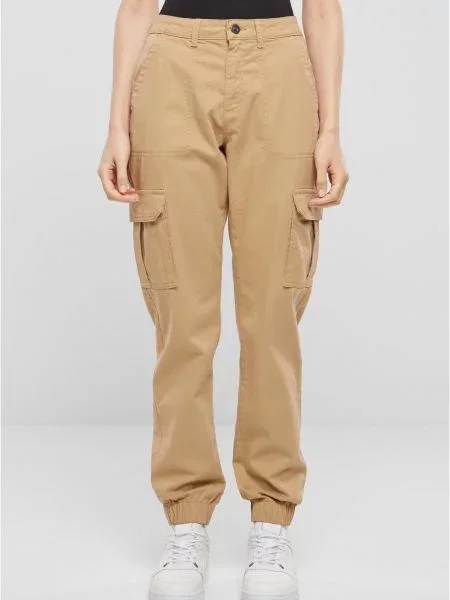 Pantaloni Urban Classics din țesătură twill bej