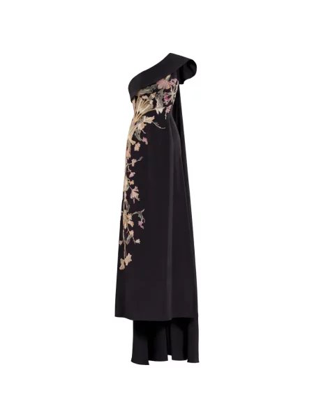 Rochie de seară Saiid Kobeisy cu model floral cu un umăr gol negru