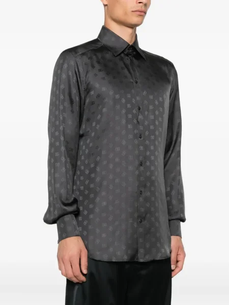 Cămașă Dolce & Gabbana de mătase gri