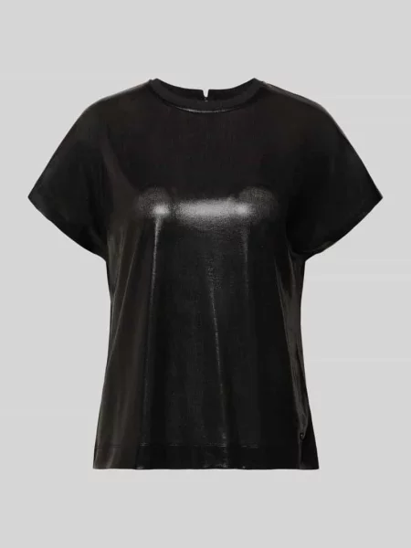 T-shirt z imitacji skóry model ‘Nicola’ Mos Mosh czarna