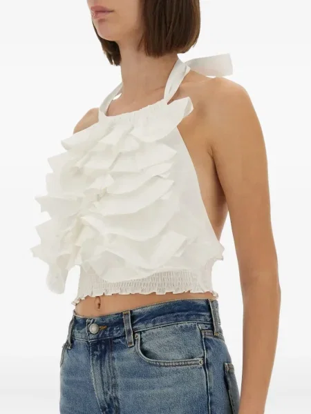 Top The Garment cu volane alb