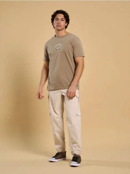 Sinsay koszulka z napisem Fatto in Italia zielony