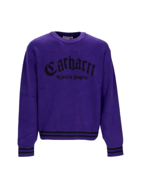 Sweter Carhartt Wip wełniany z okrągłym dekoltem czarny