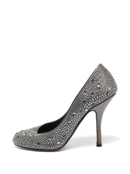 Pantofi cu toc Gina din satin gri