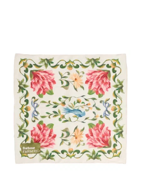 Fular Barbour cu model floral cu imagine