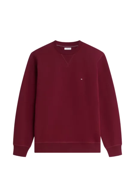 Hanorac crewneck Tommy Hilfiger cu broderie cu decolteu rotund roșu