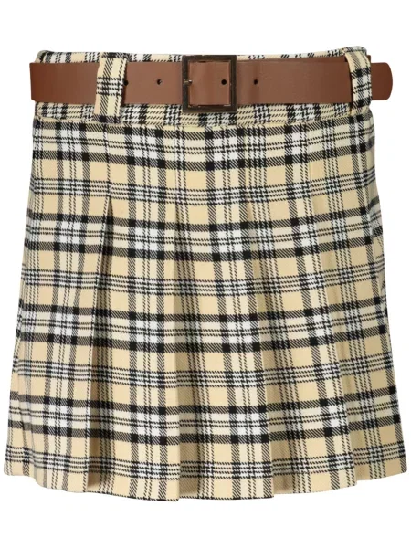 Fusta mini Guess Jeans în carouri scurtă negru