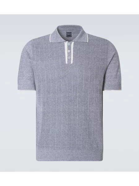 Lanena majica Fedeli modra